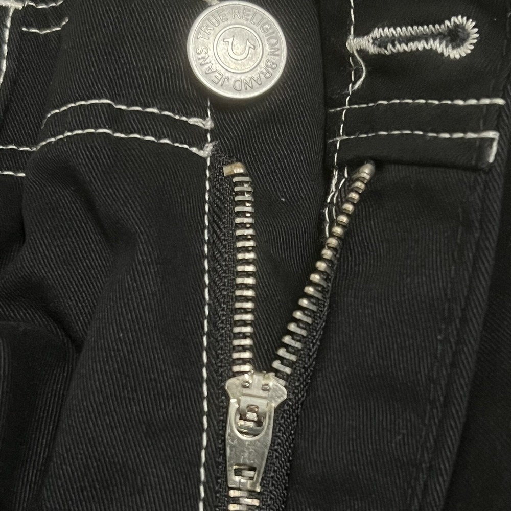 True Religion Brand Jeans Cargo Pants‎ Jet Black Men Size 34X32 New - Picture 6 of 16